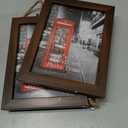 QUTREY 5x7 Collage Picture Frames, 6 Openings Hanging Photo Frame Set Display Vertical 5 by 7 inch Pictures for Wall Decor, Rustic Walnut Brown, 2 Pack