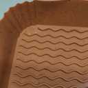 9 Inch Large Air Fryer Silicone Liners - 2 PCS Square Reusable AirFryer Basket Liners for 5-8QT Air fryer, Air fryer Accessories for Baking Roasting Microwave (Black + Brown)