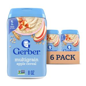 Gerber Stage 2 Baby Food, Multigrain Apple Cereal, Whole Grains, Baby Cereal, 6PK BB 3/31/27