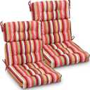 Geelin 2 Pcs High Back Patio Chair Cushion Indoor Outdoor Seat Chair Cushions Back Tufted Patio Rocking Pads Weather Replacement for Furniture (Red Yellow)