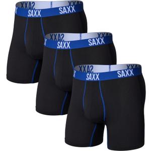 SAXX Underwear Co. Men's Core Performance Mesh Boxer Brief with Fly, Pouch, 3-pack (Black, L)