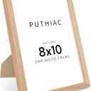 puthiac 8"x10" Oak Wood Picture Frame - 8x10 Photo Frame, 8x10 Picture Frame Wood, Natural Solid Wooden Picture Frames for Wall Art Photo and Prints(1 Pack, Beige)
