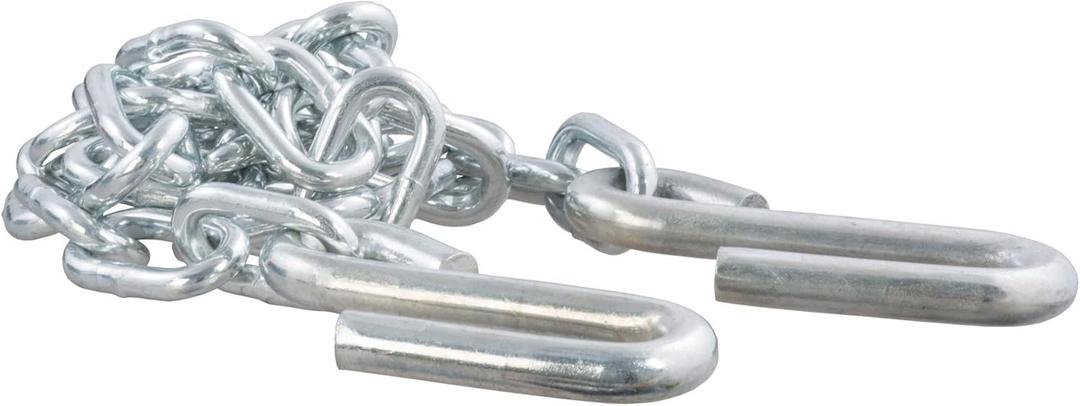 CURT 80030 48-Inch Trailer Safety Chain with 7/16-In S-Hooks, 5,000 lbs Break Strength