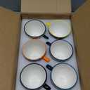 vancasso 8 oz Cappuccino Cups with Saucers Set of 6, Bohemian Ceramic Coffee Cup for Latte, Tea, Espresso, Microwave & Dishwasher Safe - Porcelain Latte Mugs for Kitchen or Cafe