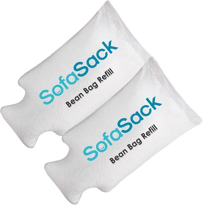 Sofa Sack Foam Filling Bean Bag Refill for Bean Bags, Loungers, and Pool Floats, 100L, White with EZ-Pour Zipper Spout