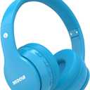 MIDOLA Kids Headphones Bluetooth 5.3 Wireless 60H Play Time Volume Limit 85/110dB Over Ear Foldable Protection Headset/Wired AUX Cord Mic for Children Boy Girl Travel School Phone Pad Tablet Blue