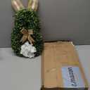 Easter Bunny Wreath, Spring Bunny Shaped Artificial Flower with Bowknot for Front Door Summer Farmhouse Holiday Wall Home Window Decor (Light Green)