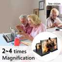 Magnifier & Blue Light Filter - Phone Screen, Books, Fine Print - Make Anything Bigger and Easy to See - Hands Free - No-Batteries Needed - Hundreds of Uses - Phone Compatibility - Universal