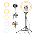 UBeesize 12'' LED Ring Light with 62'' Tripod Stand, Selfie Ring Light for Video Recording, Live Streaming, TikTok & YouTube, Compatible with iPhone & Android (Black)