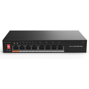 Amcrest 8-Port Switch with 4-Ports POE+ 802.3af/at 60W, Metal Housing, (AGPS8E4P-AT-60-V2)
