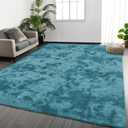 MOONLIGHT20015 8x10 Area Rugs for Living Room - Large Soft Tie-Dyed Teal Big Shag Rug for Bedroom, Dorm Nursery, Fluffy Fuzzy Rug for Kids, Boys & Girls, Home Decor & Aesthetic Floor Carpet