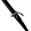 TAIFF Curves | 1 1/ 4" Curling Iron – Black Titanium Hair Curler with Clamp | Dual Voltage | 9ft Swivel Cord | Professional Styling Tool for All Hair Types | Fixed Temperature 410°F