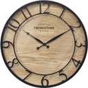 Presentime & Co 21" Farmhouse Series Wall Clock, Cottage Style, Vintage Design, Oil Rubbed Antique Bronze Finish. Wall Dcor for Living Room, Dining Room, and Entryway.