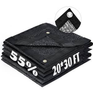 LOVE STORY 20x30FT 55% Black Shade Cloth Sun Shade Net with Grommets Sunblock Net Mesh Tarp for Garden,Plants Cover,Greenhouse and Patio (20FTx30FT)