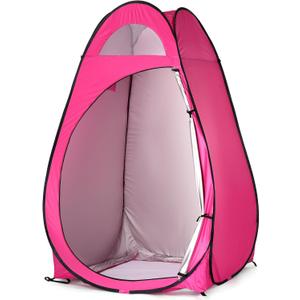 Pop Up Pod - Privacy Shower Tent, Dressing Room, or Portable Toilet Stall with Carry Bag for Camping, Beach, or Tailgate by Wakeman Outdoors (Pink)