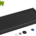 EG-SIPRO Silicone Bathroom Tray, Shatterproof, Black, Rectangular, 10.6 x 5.1 Inches