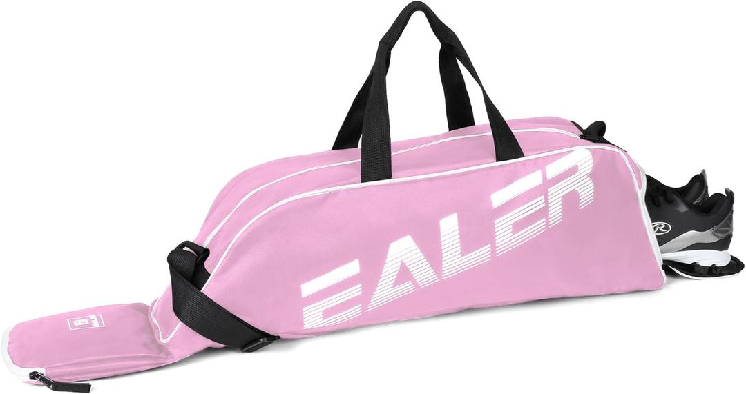 EALER Baseball Bat Tote Bag & T-ball, Softball Equipment Bag - Gear for Kids, Youth, and Adults Holds Bat, Helmet, Glove, Cleats, Shoes and More (Pink)