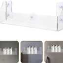 PRETYZOOM Suction Cup Refrigerator Rack Organizer Acrylic Wall Mounted Storage Shelf for Drinks Convenient Beverage Holder for Store Fridges and Home Use