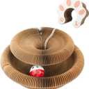 2 x Kitty Curlz Cat Toy, Magic Organ Cat Interactive Scratcher Cardboard with Bell Ball, Foldable & Changeable Accordion Shape Exercise Anxiety Relief Toy for Indoor Cats(1PCS)