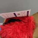 Bean Bag Cover (No Filler), Soft Faux Fur Stuffed Animal Bean Bag Storage, Fluffy Plush Bean Bag Chair Cover Washable, Comfy Bean Bag Covers for Adults Kids Teens, 38"x40" Red