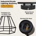 HiBay 4-Light Track Lighting Farmhouse, Directional Ceiling Track Light Fixtures Black, Industrial Flush Mount Spotlight for Kitchen, Dining Room, Bedroom, E26 Base (Bulbs Not Included)