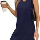 BKRIVE V-Neck Summer Casual Beach Dress for Women 2025 Vacation Women's Sleeveless Sundress with Split size XL