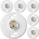 6 Pcs Medium Base E26 Lampholder Ceiling Light Sockets White Phenolic Bulb Socket Incandescent Fluorescent CFL Lamp Holder 660w 250v (Keyless)