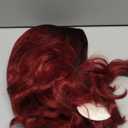 SEVENCOLORS Short Burgundy Curly Wigs for Black Women Natural Wavy Ombre Red Wig Synthetic Hair Shoulder Length Bob Wigs