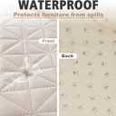 Ameritex Sofa Cover Waterproof for Seats Couch Cover for Dogs Pet Couch Cover Velvet for Chair Loveseat Sofa Machine Washable (Beige, 30x60 Inch)