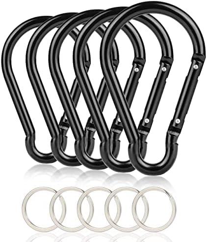 Carabiner Caribeaner Clip,Extra Large 4" Aluminum Carabeaner Keychain Hook,Spring Snap Key Chain Clip 12 Count