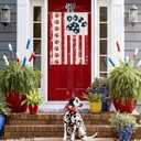 2 x 4th of July Flag 28 x 40 Double Sided, Patriotic Large Outdoor Flag for Garden Yard and House, Dog Stars and Stripes Memorial Day Independence Day Flag for Outside
