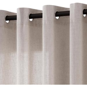 Oatmeal Linen Curtains 84 Inch Length 2 Panels for Living Room Bedroom, Light Filtering Sheer Curtains 84 Inches, Elegant Modern Grommet Semi Sheer Soft Privacy Drapes, 52"W x 84"L