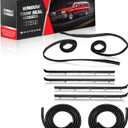 Front Door Window Molding Rubber Felt Channel Trim Seal Weather Strip Kit Fit Chevy C10 C20 C30 K10 K20 K30 K5 Blazer Suburban V1500 R1500 GMC C1500 C2500 C3500 K1500 K2500 K3500 Jimmy Truck