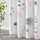 QiyI Small Stall Shower Curtain 36 x 72, Narrow Half Watercolor Floral Bath Curtain, 3D Embossed Grey Pink Flower Cloth Bathroom Curtain, Waterproof Fabric White Shower Curtain Set with Hooks (Graphite Gray)