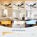 VOLISUN 60 Inch Ceiling Fan with Lights Flush Mount, Low Profile Ceiling Fans with Lights, Remote&APP Control,Dimmable 22W LED Light,Queit&Reversible Fan, Black Ceilings Fans for Bedroom, Living Room