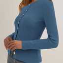 PRETTYGARDEN Womens 2025 Fall Cardigan Sweaters Lightweight Long Sleeve Button up Ribbed Knit Tops Winter Fashion Clothes (M)