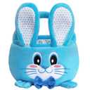 Easter Basket Empty Bunny for Kids Toddlers, Baby Easter Basket with Handle, Small Gift Baskets with Decorative Rabbit, Blue (Single)