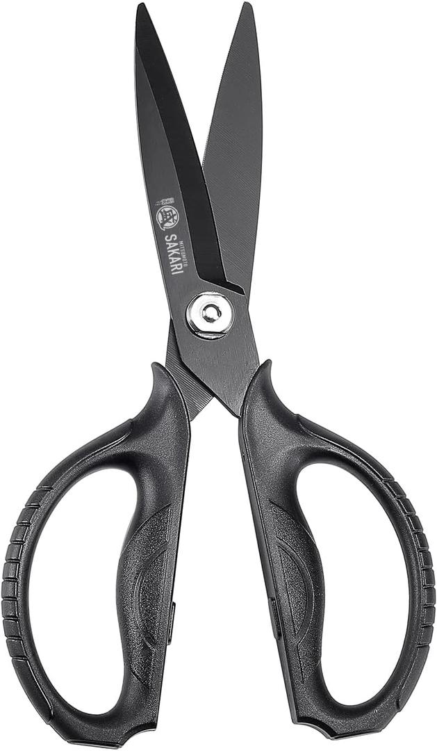 MITSUMOTO SAKARI Japanese Kitchen Scissors, Heavy Duty Poultry Shears, Detachable Titanium Plated Stainless Steel Utility Food Scissors for Meat, Chicken Bone and Herbs