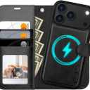 OCASE for iPhone 17 Pro Detachable Wallet Case with Card Holder, 2 in 1 PU Leather Flip Folio with RFID Blocking Stand Wrist Strap Shockproof Phone Cover 6.3 Inch 2025, Black