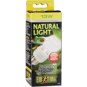 Exo Terra Repti-Glo 2.0 Compact Fluorescent Full Spectrum Terrarium Lamp, 13-Watt (Natural Light)