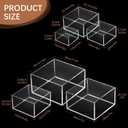 Geelin 6 Pack Acrylic Risers for Display Acrylic Cube Boxes Risers Display Stands with Hollow Bottoms Decorative Stand for Jewelry Candy Table Decor 6 Sizes(Clear,3 to 8 Inch,Square)