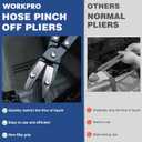 WORKPRO 10" Ratcheting Hose Pinch Off Pliers, Locking Hose Pinch Pliers for Automotive Hose Lines, Radiator Lines, Fuel Lines, Coolant Lines