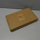 RM ROOMERS Christmas Tree Figurines Wooden, Set of 2 Gold Christmas Tree Vintage Tabletop Xmas Statues, Antique Decorative Xmas Trees for Desk, Mantel, Entryway, Rustic Holiday Centerpieces