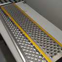 Aluminum Shed Ramp 2PC, 4' Long 8" Wide Loading Ramp for Riding Mower, 880 lbs Capacity for Lawn Mower, ATV, Motorcycle, Lightweight Sturdy Anti-Slip Ramps with Punch Plate Surface