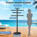 59" Pool Towel Rack Outdoor, Heavy Duty Outdoor Towel Rack, Hot Tub Towel Rack with Tray, 6 Arms Freestanding Swimming Pool Towel Holder with Metal Base for Pool, Backyard, Swimsuits, Drying Towels