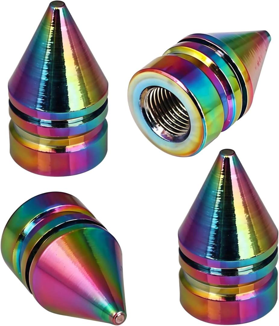 4 x DBlosp Car Tire Valve Stem Caps, 4 PCS Alloy Tire Valve Stem Caps, Durable & Stylish Air Caps for Cars, SUVs, Trucks, Bikes, Motorcycles - Corrosion Resistant, Leak-Proof Accessories