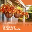 Artificial Fall Flowers for Outdoors,36 pcs Faux Outdoors Plants Realistic Artificial Autumn flower UV Resistant for outside Look Real Fake Plants for Thanksgiving Porch Decor Window box planters (Fall Red  Yellowwith Fall Ferns)