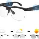 AIRMARS Smart Glasses for Men and Women, Built-in Mic & Speakers, Voice Control, Blue Light Filtering, Photochromic Lenses, UV Protection Audio Sunglasses (Photochromic)