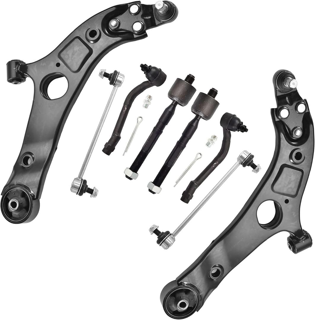 ASTARPRO - Front Suspension end Kit for Kia Optima Hyundai Sonata Azera Cadenza 2 Lower Control Arms w/Ball Joints 4 Inner & Outer Tie Rods 2 Sway Bar Links Replacement - 8pc