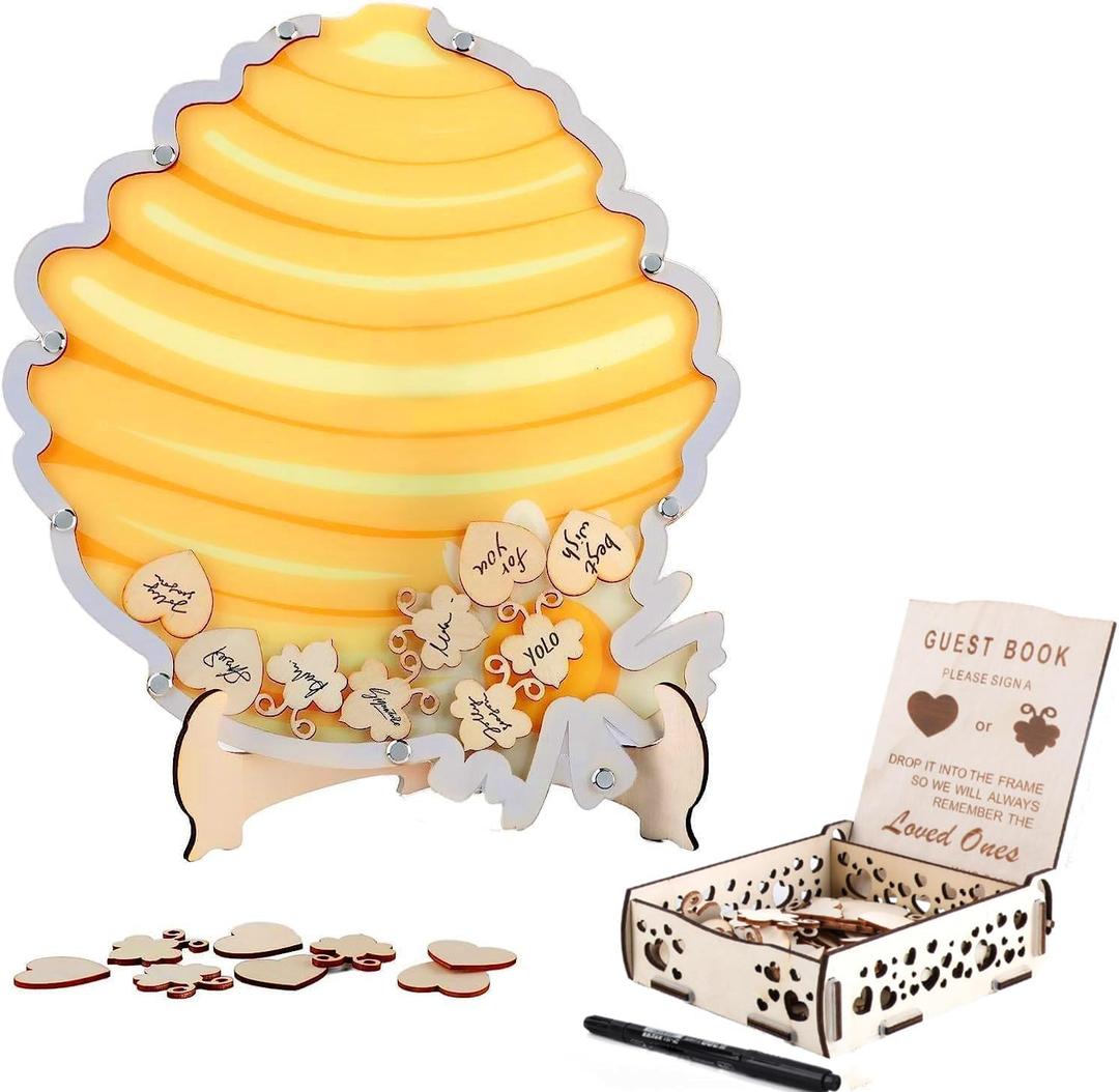 Fonder Mols Bee Baby Shower Guest Book Alternatives, Mommy to Bee Party Favors, Bee Birthday Party Baby Shower What Will it Bee Gender Reveal Decorations